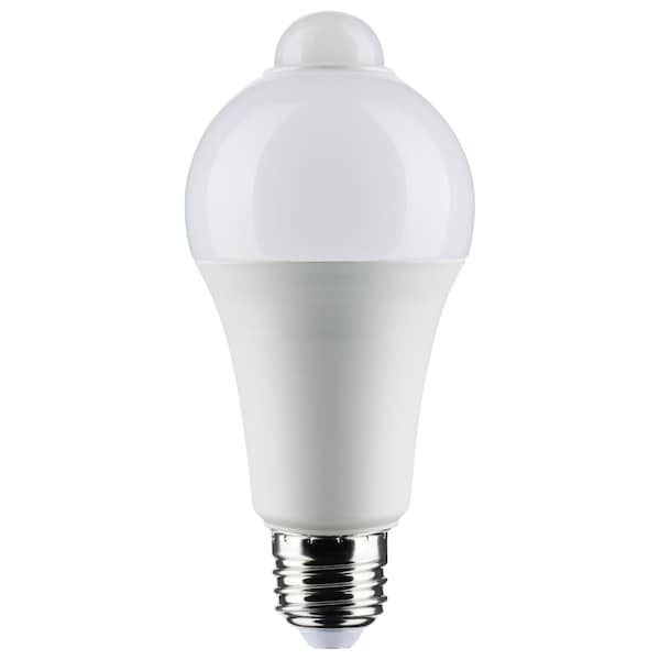 Satco 12 Watt A19 LED, White, 5000K, 1050 Lumens, 120 Volt, PIR Sensor, Non-Dimmable S11446 - main